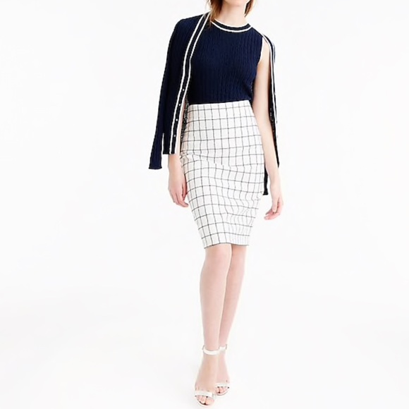 J. Crew Dresses & Skirts - J. Crew Petite Windowpane Tweed Pencil Skirt